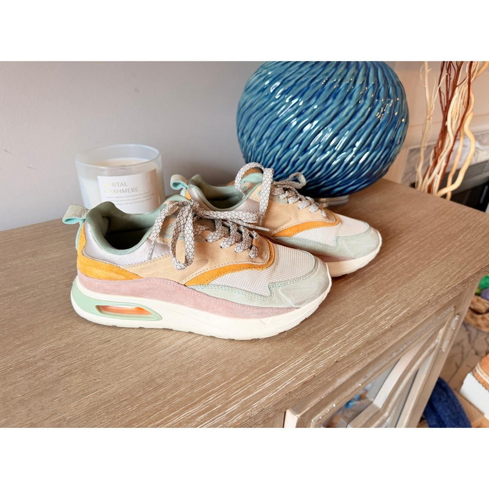 HOFF Suede Mesh Sneakers Womens Multi Color Pastel Size 39‎